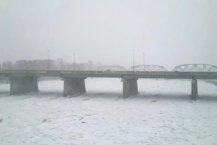 File Photo: Looking north along the Delaware River in Trenton at the Route 1 bridge (foreground) and Trenton Makes bridge (background) on Thursday, Jan. 4, 2018.