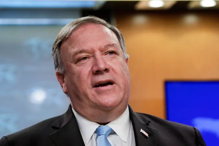 Secretary of State Mike Pompeo speaks at the State Department in Washington. The Trump administration is ramping up pressure on Syrian President Bashar Assad and his inner circle with a raft of new economic and travel sanctions for human rights abuses.