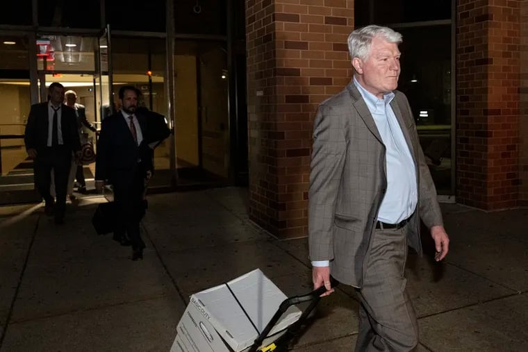 Former labor leader John Dougherty leaves the federal courthouse in Reading after a judge declared a mistrial and hung jury Thursday in his federal extortion trial.