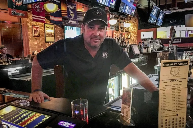 Chris Scarpulla at his bar in Las Vegas Tuesday night.