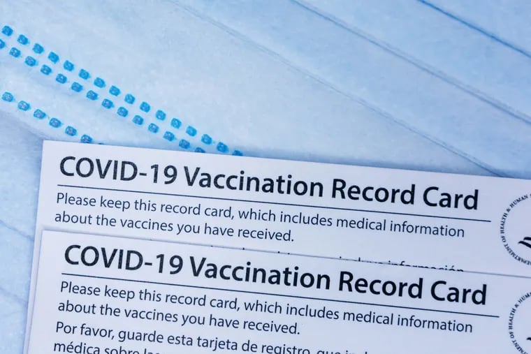 File photo of CDC COVID-19 vaccination card.