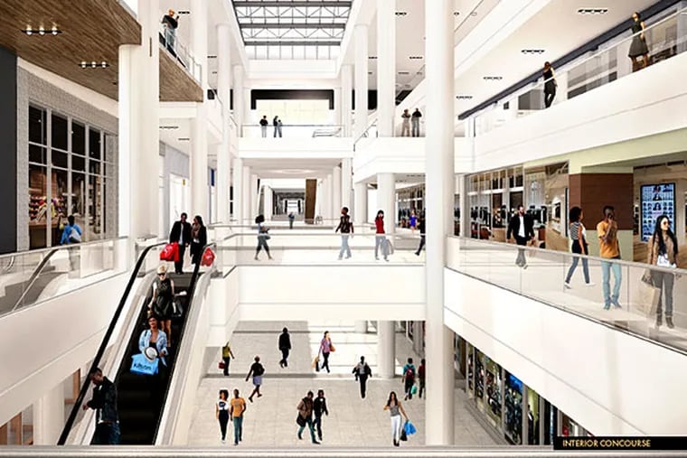 A rendering of the interior of a redesigned Gallery mall. File
