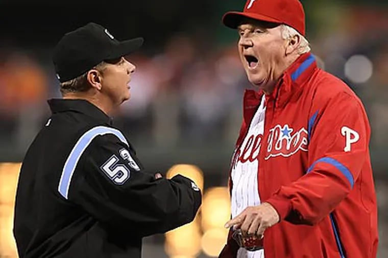 The Phillies were on the wrong side of some questionable umpiring decisions last week. (Steven M. Falk/Staff file photo)