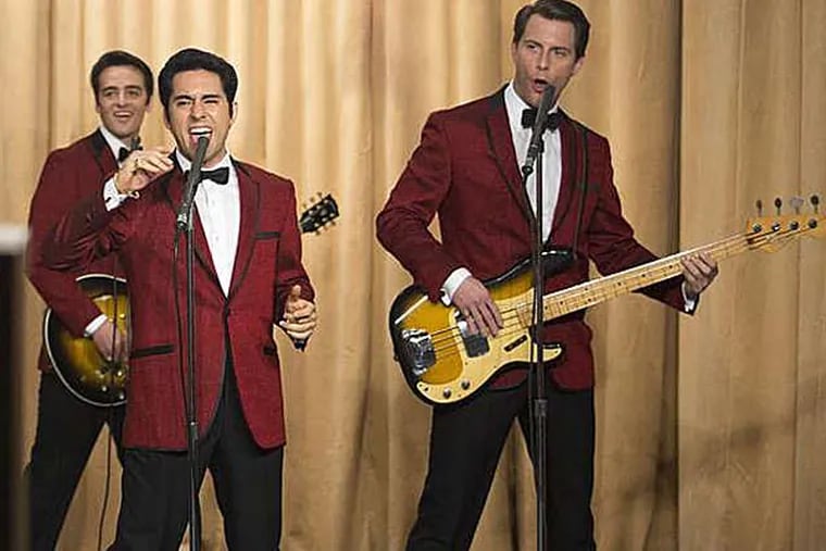 The film's Four Seasons: (from left) Vincent Piazza as Tommy DeVito, John Lloyd Young as Frankie Valli, and Michael Lomenda as Nick Massi. Not pictured: Erich Bergen plays Bob Gaudio, (KEITH BERNSTEIN / Warner Bros. Pictures)