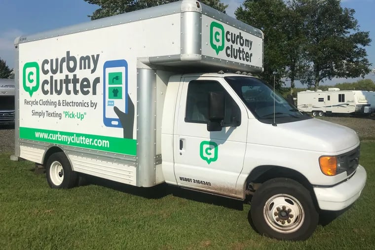 Curb My Clutter picks up clothing and electronics for recycling when residents text or call with items they want to get rid of.