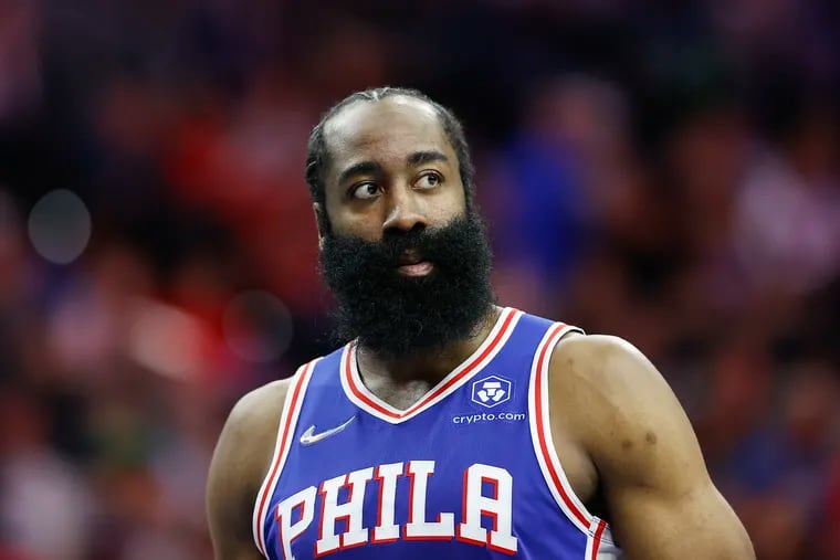 Sixers guard James Harden.
