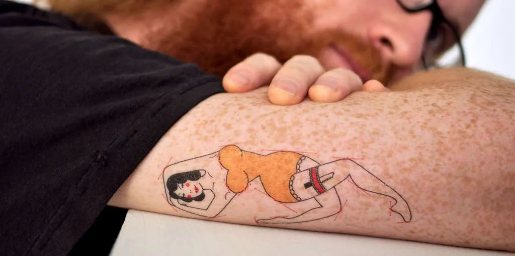 Temporary tattoos are not just for kids anymore. Hip designers are  producing them for adults who want fine body art without permanence, or  pain.