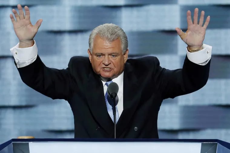 Rep. Bob Brady speaks during the first day of the Democratic National Convention in Philadelphia in July 2016.