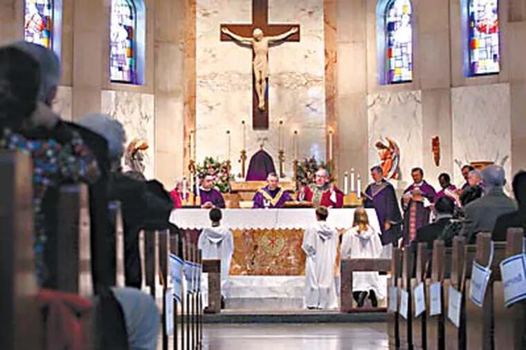 Archbishop Charles J. Chaput, head of the Roman Catholic Archdiocese of Philadelphia, celebrates mass at the St. Pius Parish in Broomall, in honor of the recent canonization of Saint Guanella, an Italian priest, on Sunday afternoon, November 27th, 2011.