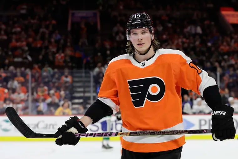 Flyers center Nolan Patrick, 21, shown in a game last season against Vancouver, said he expects to play at some point this season.