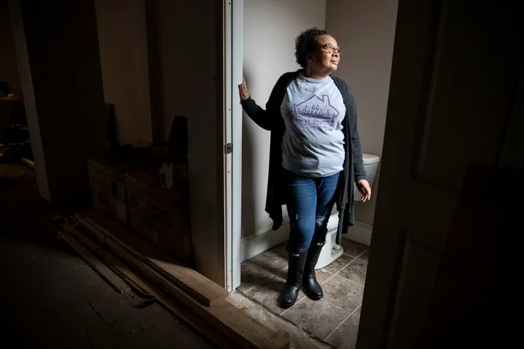 Tonie Willis, founder and executive director of Ardella's House, in the home her organization is rehabbing in Strawberry Mansion to provide shelter for formerly incarcerated women who may have no place to go.