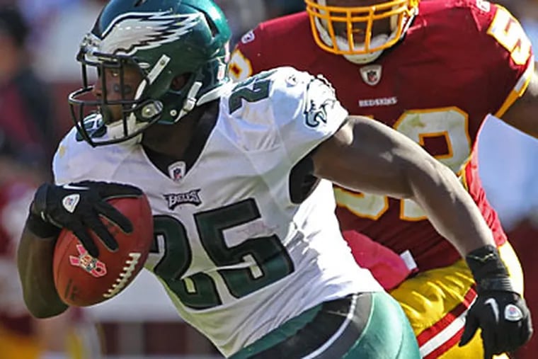 Running back LeSean McCoy ran for 126 yards and one touchdown against the Redskins. (Michael Bryant/Staff Photographer)