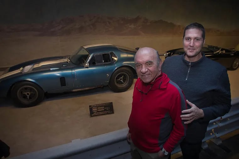 Armando Lorenzo Munnet (right), who stars in the documentary &quot;Havana Motor Club,&quot; with Frederick Simeone, founder of the Simeone Foundation Automotive Museum. The film is about drag racing in Cuba. (ALEJANDRO A. ALVAREZ / Staff Photographer)