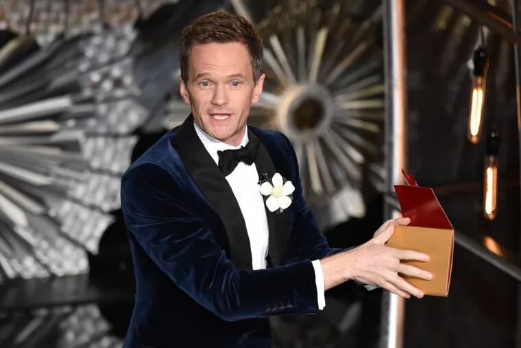 Neil Patrick Harris presents his Oscar predictions at the Oscars on Sunday, Feb. 22, 2015, at the Dolby Theatre in Los Angeles. (Photo by John Shearer/Invision/AP)