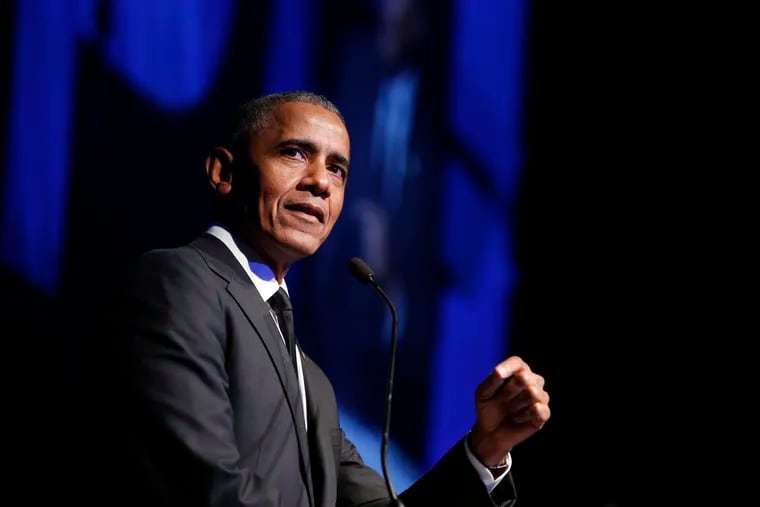 FILE - In this Dec. 12, 2018, file photo former President Barack Obama accepts the Robert F. Kennedy Human Rights Ripple of Hope Award at a ceremony in New York. On Saturday, May 16, 2020, Obama plans to speak during “Show Me Your Walk, HBCU Edition,” a two-hour livestreaming event for historically black colleges and universities broadcast on YouTube, Facebook and Twitter. (AP Photo/Jason DeCrow, File)
