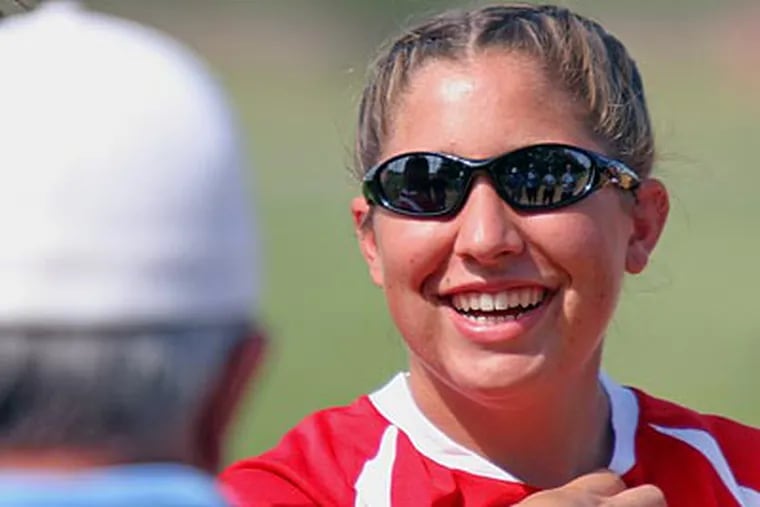 Liz Parkins and Souderton are currently riding an 11-game winning streak. (Lou Rabito/Staff)