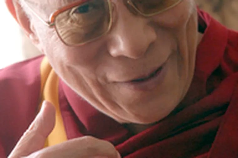 The Dalai Lama, at the Four Seasons, says he finds happiness in relating to other people.