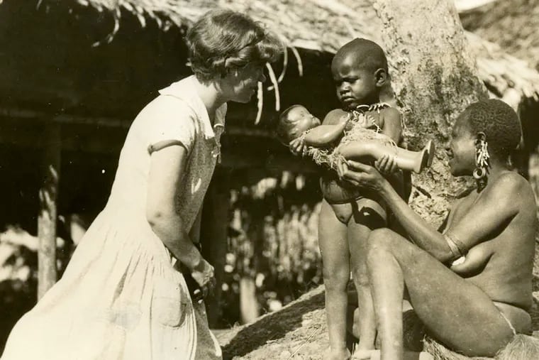 Anthropologist Margaret Mead with some of her research subjects in New Guinea. She spent her early years at Longland Farm in Holicong, Buckingham Township, and often returned to the area to deliver lectures and visit with friends.