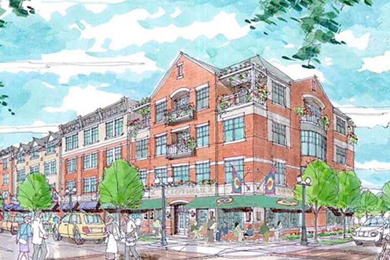 An artist's rendering of the proposed Town Center at Haddon.