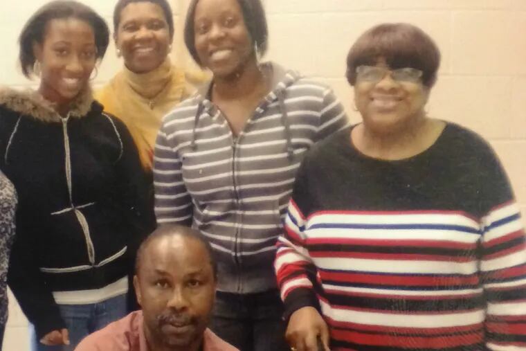 Tyrone Jones with (from left) niece Michelle Jones, sister Ruth Margo Gee, niece Chandler Jones, and mother Beulah Jones, who died in 2012. Now 59, he was given life for a gang-related execution in 1973.