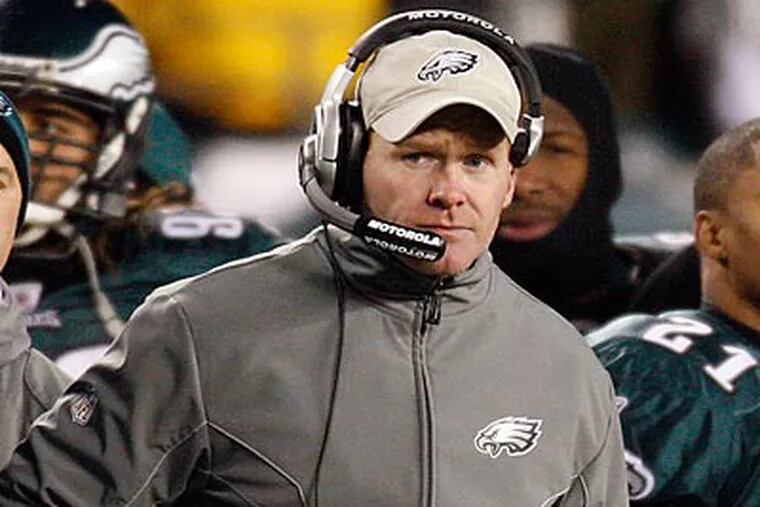Sean McDermott has been the Eagles defensive coordinator for two seasons.  (David Maialetti/Staff Photographer)