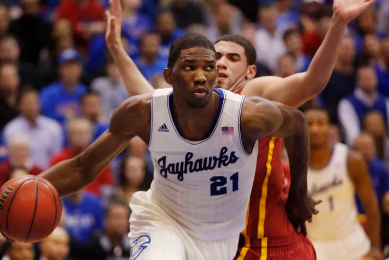 Joel Embiid was a standout center at Kansas during the 2013-14 season.