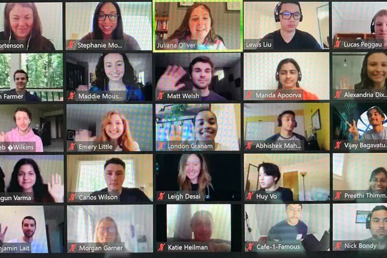 A group of SAP U.S. interns together on a Zoom call.