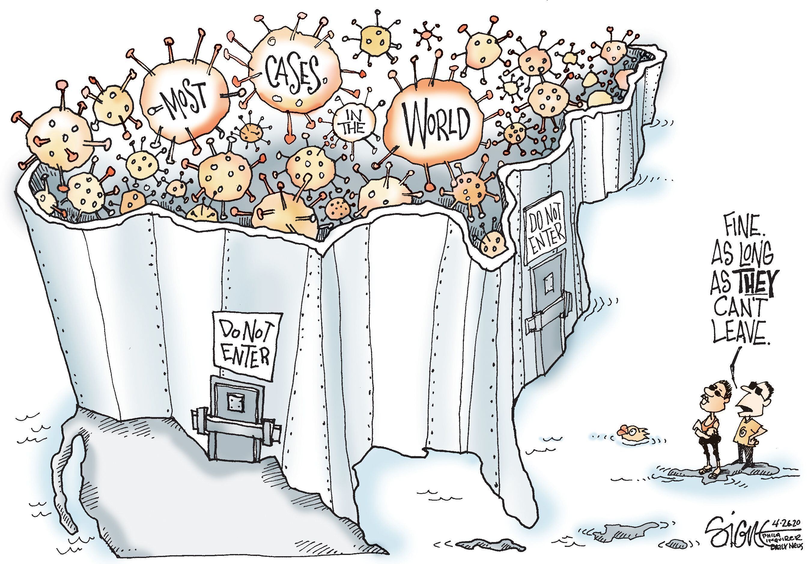 Political Cartoon: Walling in the problem: US