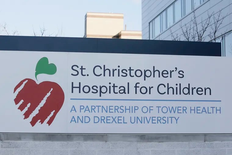 St. Christopher's Hospital for Children, shown in March 2020, is a joint venture of Tower Health and Drexel University. Tower took a loss on most of what it paid for the North Philadelphia safety-net hospital.