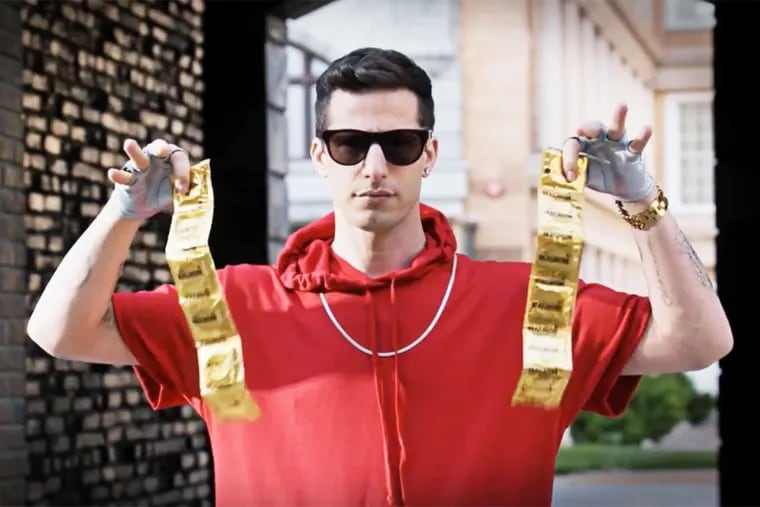 Andy Samberg as boy-band-star-turned-rapper Conner4Real in "Popstar: Never Stop Never Stopping."