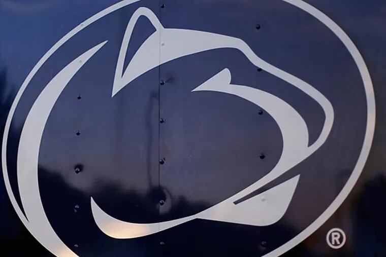 This is the Penn State logo on the side of a Penn State merchandise
trailer outside Beaver Stadium on Friday, Sept. 5, 2014 in State College, Pa. (Gene J. Puskar/AP)