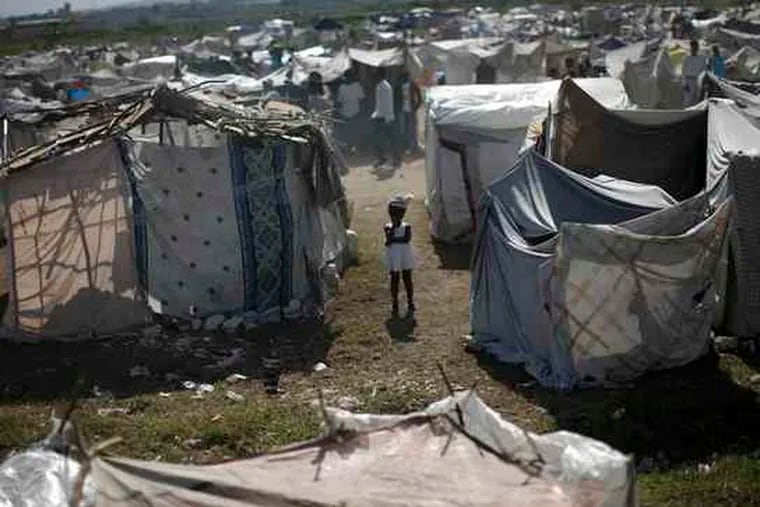 A community of makeshift shelters in the Cite Soleil neighborhood of Port-au-Prince. Aid officials say there are too many obstacles to provide proper tents.