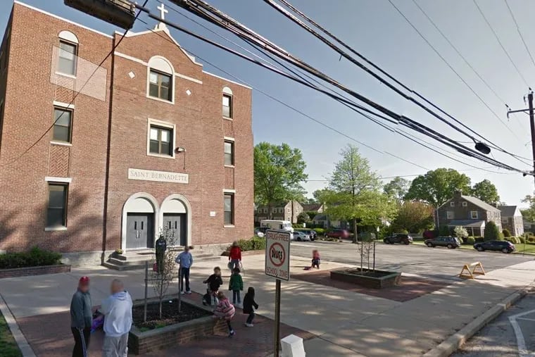 Google Street Image view of St. Bernadette of Lourdes school in Drexel Hill.