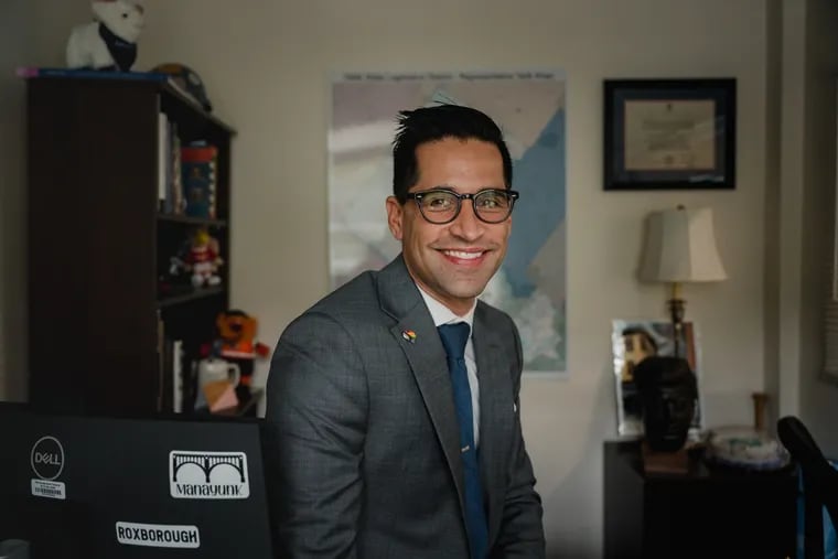 State Rep. Tarik Khan sits for a portrait at his office in Philadelphia on Thursday, Aug. 24, 2023.