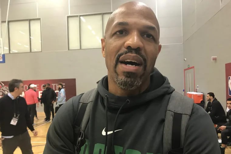 Boston assistant coach Jerome Allen remains true to his Philly roots even though he now works for the (groan) Celtics.