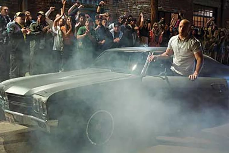 Vin Diesel pulls up in a 1970 Chevy Chevelle in "Fast & Furious."