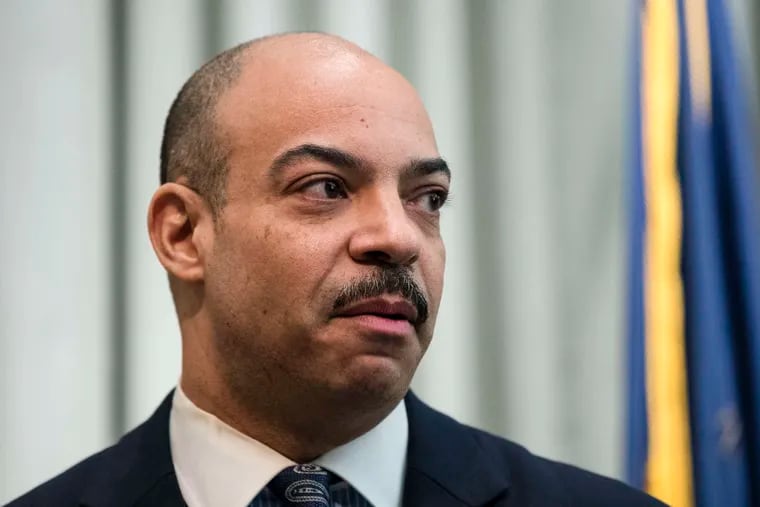 District Attorney Seth Williams at the news conference where he announced he would not run again.