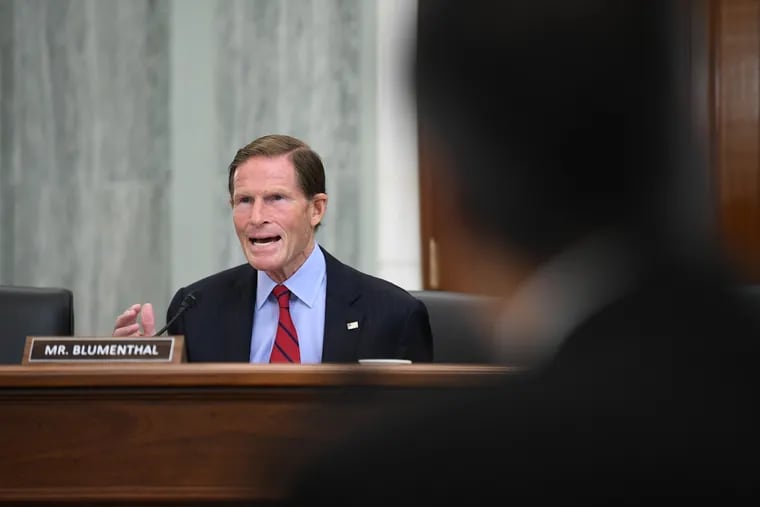 Sen. Richard Blumenthal, D-Conn., shown here in June 2020, said that "one way to put money in people's pockets is to fulfill our promises on stimulus payments."