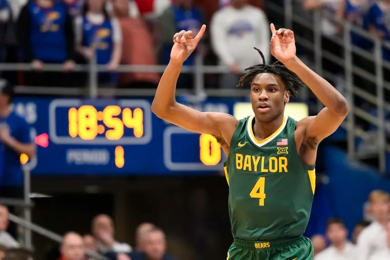 Baylor guard Ja'Kobe Walter, the 2024 Big 12 freshman of the year, averaged 14.5 points and 1.1 steals while shooting 34.1% on three-pointers this past season.