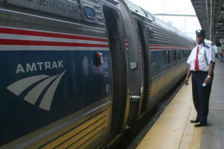File Photo: An Amtrak train arrives at the Trenton Transportation Center.