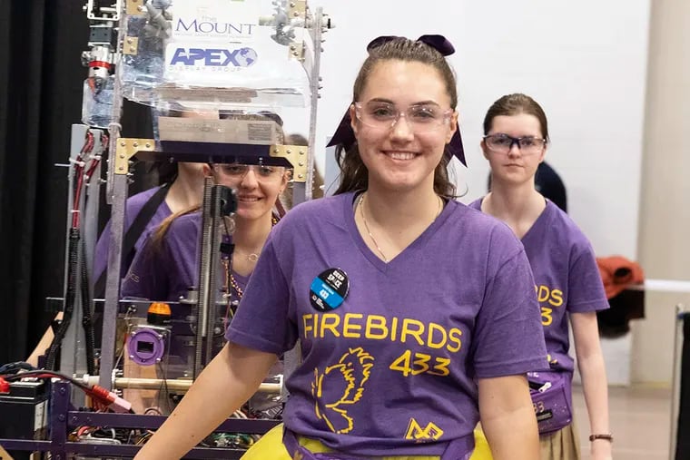 This weekend's regional FIRST heavyweight-robotics competition at Westtown School has a significant girl presence amid nationwide efforts to encourage more females to pursue careers in science, technology, engineering and mathematics, or STEM.