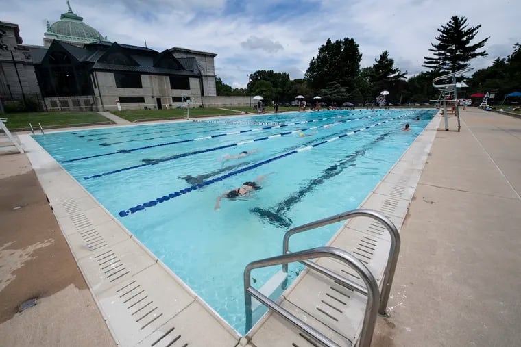 Residents swim at Kelly Pool in Philadelphia, Pa. Tuesday, June 25, 2019. There have been long lines due to lifeguard shortage.