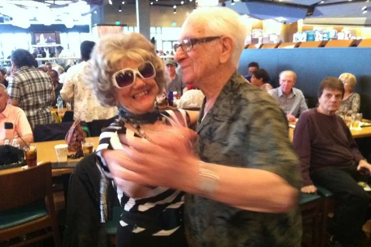 Eleanor Biferi, 90, dances at Sugarhouse Casino during Jerry Blavat's weekly dance party, which he dedicated Wednesday to Dick Clark. (Morgan Zalot / Staff)