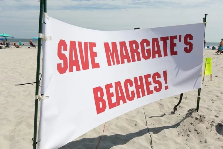 It’s been a tense summer: At a rally to save Margate’s beaches.