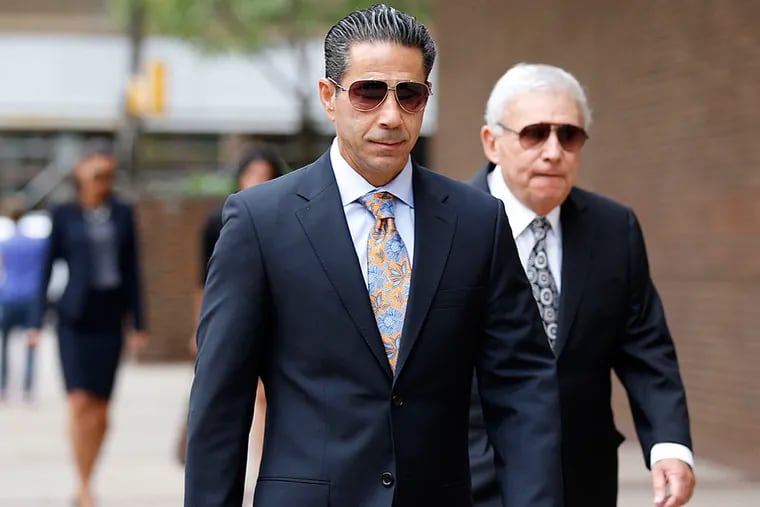 Joey Merlino arrives at federal court this morning to answer government allegations that he violated his probation. (Yong Kim / Staff Photographer)