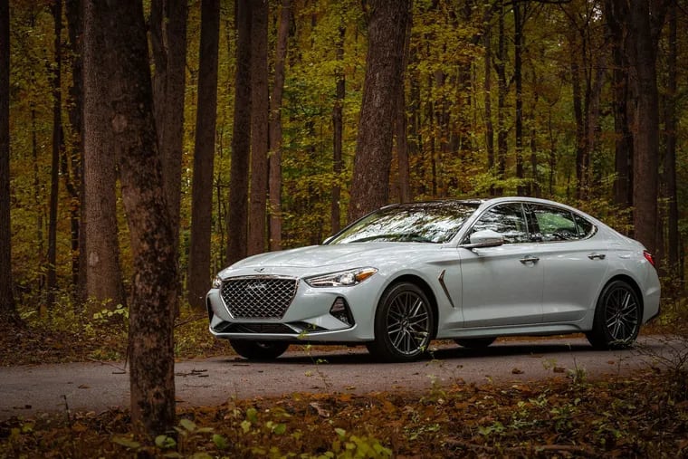 The Genesis G70 takes styling cues from its larger siblings, but the underpinnings come from the Kia Stinger.