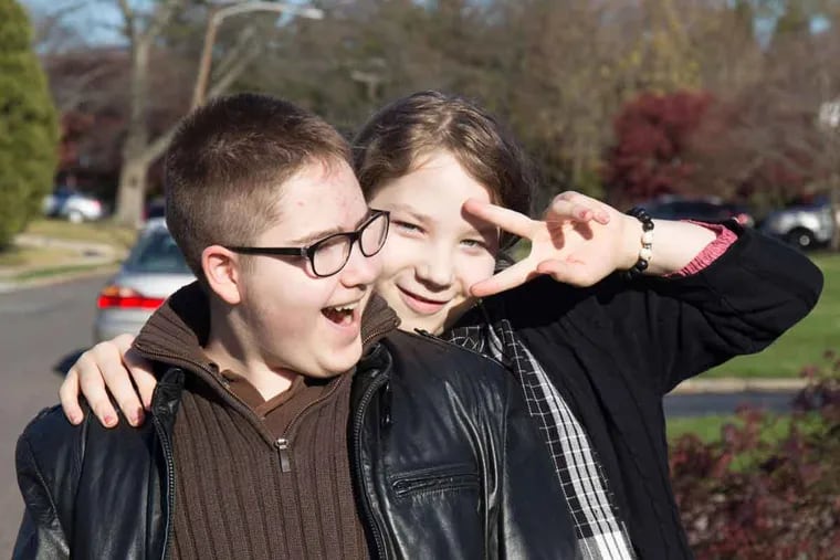 Transgender siblings Thomas, 17, (left) and Nyr Medina-Castrejon, almost 13, near their Delaware County home. Even among transgender people with an identical twin, both are transgender only 20 percent of the time, experts say.