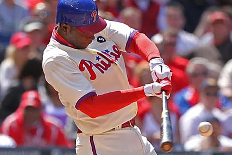 John Mayberry knocked in both of the Phillies' runs on Sunday with a two-run homer. (Michael Bryant/Staff file photo)