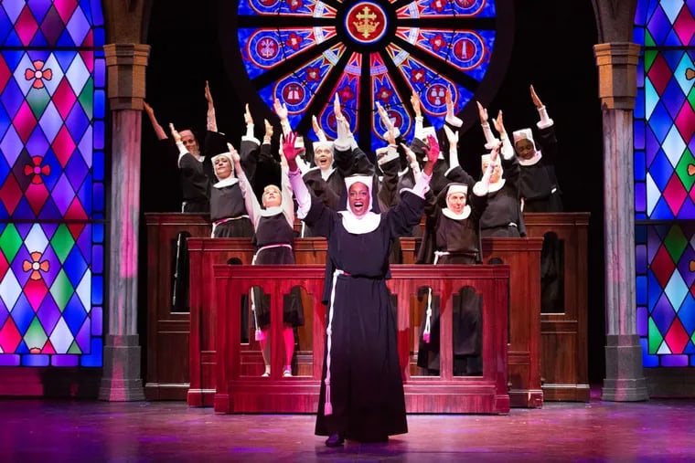 Dan'yelle Williamson and the company of "Sister Act" at the Walnut Street Theatre. Photo: Mark Garvin.