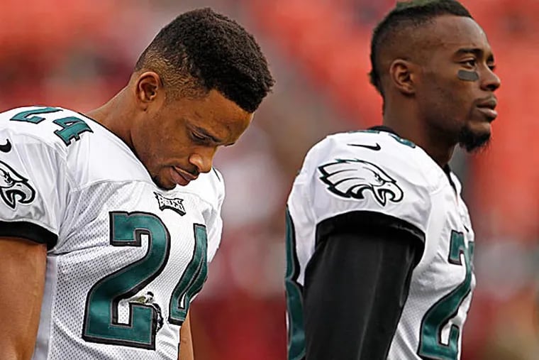 The Eagles must figure out what to do about their two underachieving Pro Bowl cornerbacks, Dominique Rodgers-Cromartie and Nnamdi Asomugha. (Ron Cortes/Staff file photo)